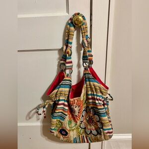 Scully Boho hippie style handbag, natural material
